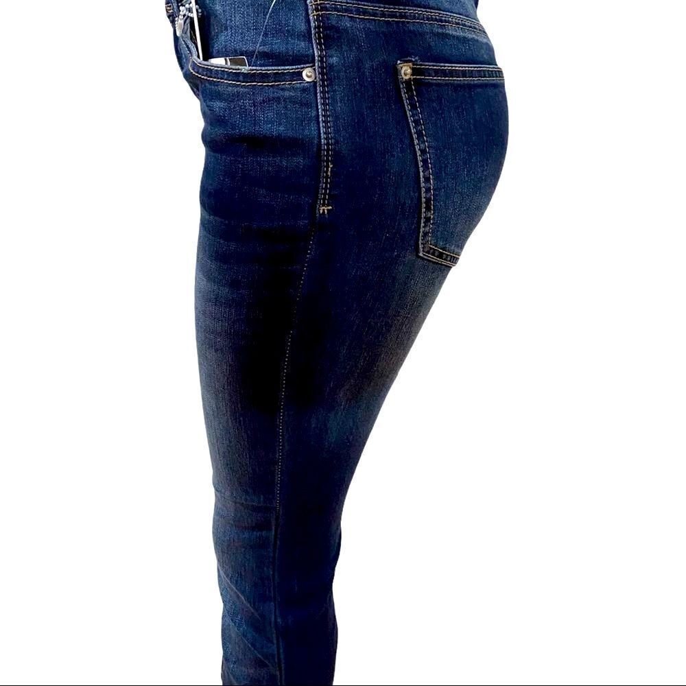 Mid Rise Dark Denim Skinny Cropped Jeans NEW - Picture 3 of 5